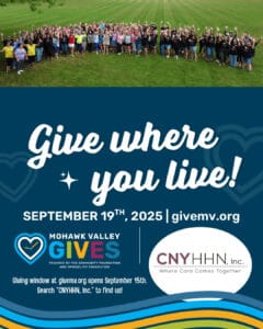 Community group celebrating Mohawk Valley Gives event.